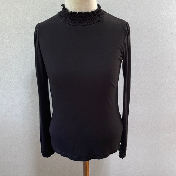 United Colors Of Benetton Other - (United Colors of Benetton) black ruffle neck shirt